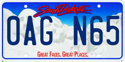 SD license plate 0AGN65