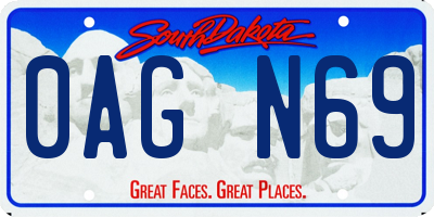 SD license plate 0AGN69