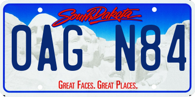 SD license plate 0AGN84