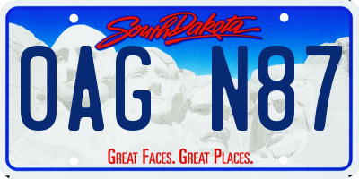 SD license plate 0AGN87