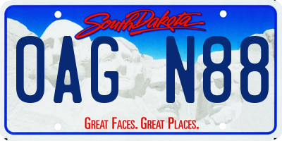 SD license plate 0AGN88