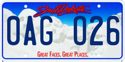 SD license plate 0AGO26