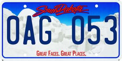 SD license plate 0AGO53