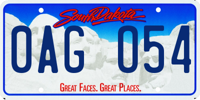 SD license plate 0AGO54