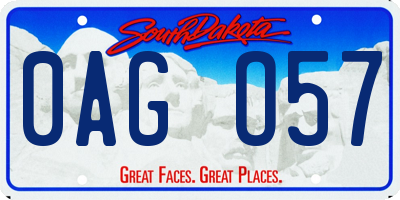 SD license plate 0AGO57