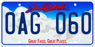 SD license plate 0AGO60