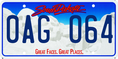 SD license plate 0AGO64