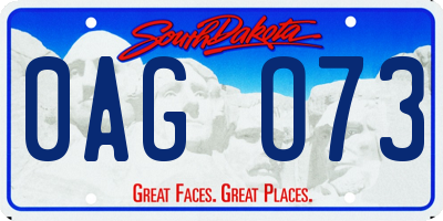 SD license plate 0AGO73