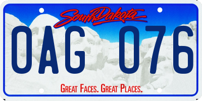 SD license plate 0AGO76