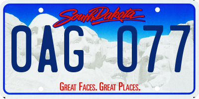 SD license plate 0AGO77