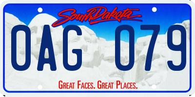 SD license plate 0AGO79