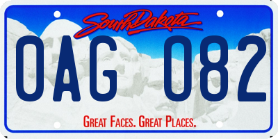 SD license plate 0AGO82