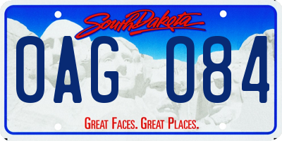 SD license plate 0AGO84