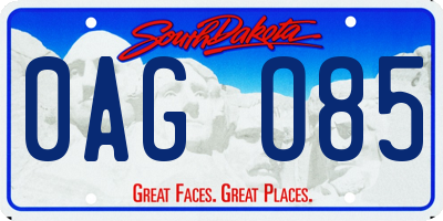 SD license plate 0AGO85