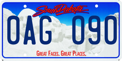 SD license plate 0AGO90