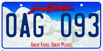 SD license plate 0AGO93