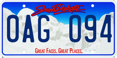 SD license plate 0AGO94