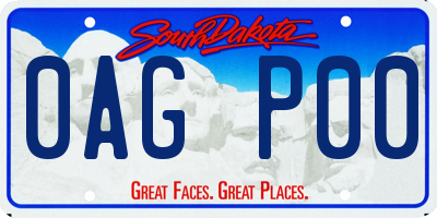 SD license plate 0AGP00