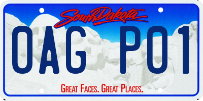 SD license plate 0AGP01