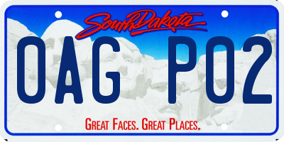 SD license plate 0AGP02