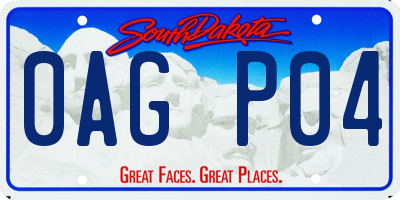 SD license plate 0AGP04