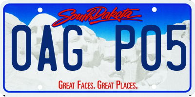 SD license plate 0AGP05