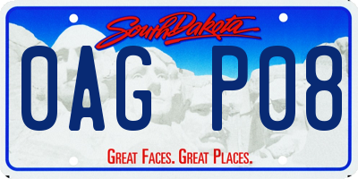 SD license plate 0AGP08