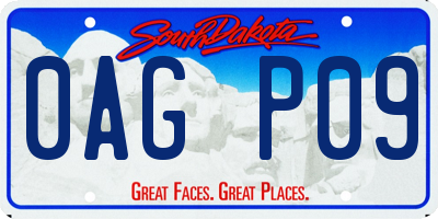 SD license plate 0AGP09