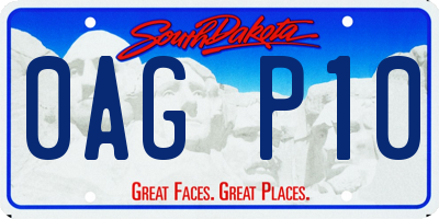 SD license plate 0AGP10