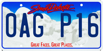 SD license plate 0AGP16