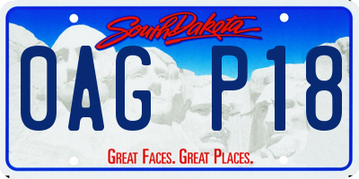 SD license plate 0AGP18