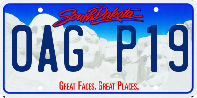 SD license plate 0AGP19