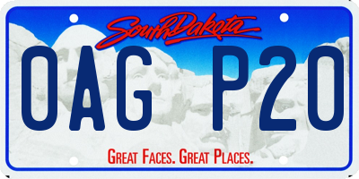 SD license plate 0AGP20