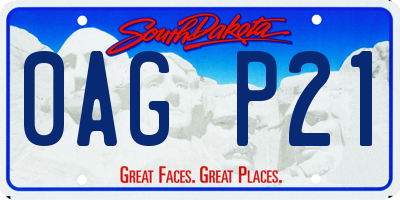 SD license plate 0AGP21