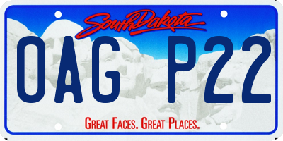 SD license plate 0AGP22