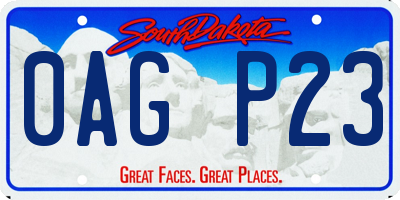 SD license plate 0AGP23