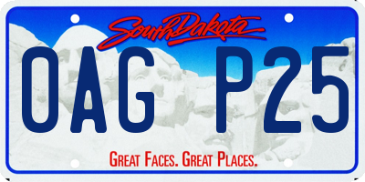 SD license plate 0AGP25