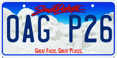 SD license plate 0AGP26