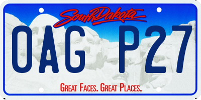 SD license plate 0AGP27