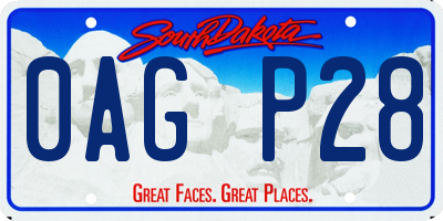 SD license plate 0AGP28