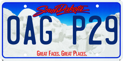 SD license plate 0AGP29