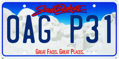 SD license plate 0AGP31