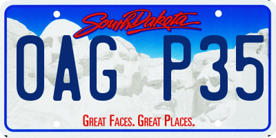 SD license plate 0AGP35