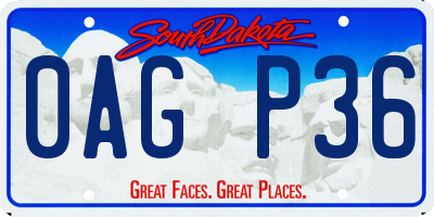 SD license plate 0AGP36