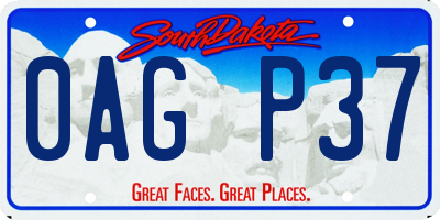 SD license plate 0AGP37