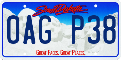 SD license plate 0AGP38