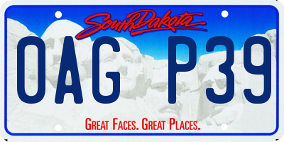 SD license plate 0AGP39