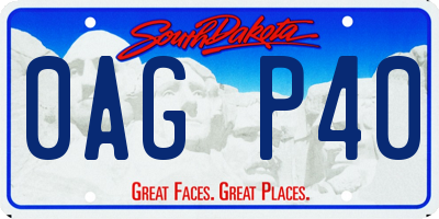 SD license plate 0AGP40