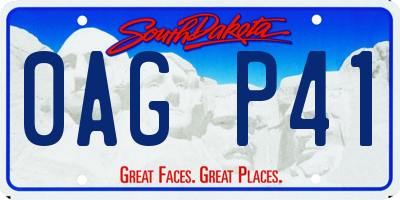 SD license plate 0AGP41