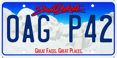 SD license plate 0AGP42